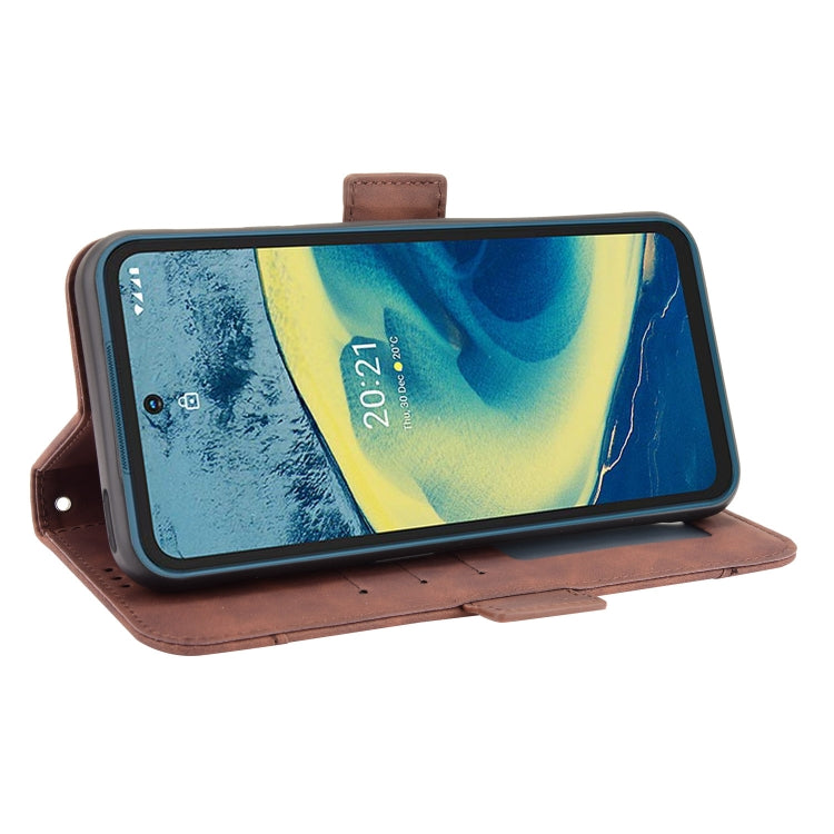 For Nokia XR20 Skin Feel Calf Pattern Horizontal Flip Leather Case with Holder & Card Slots & Photo Frame(Brown) by buy2fix