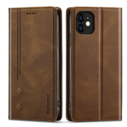 For iPhone 11 Forwenw F2 Series Magnetic Horizontal Flip Leather Case with Holder & Card Slots & Wallet (Brown) - iPhone 11 Cases by Forwenw | Online Shopping UK | buy2fix