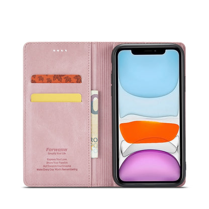 For iPhone 13 mini Forwenw F2 Series Magnetic Horizontal Flip Leather Case with Holder & Card Slots & Wallet (Rose Gold) - iPhone 13 mini Cases by Forwenw | Online Shopping UK | buy2fix