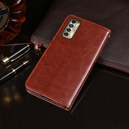 idewei Crazy Horse Texture Horizontal Flip Leather Case with Holder & Card Slots & Wallet For Tecno Camon 17P(Red) - Tecno Cases by idewei | Online Shopping UK | buy2fix