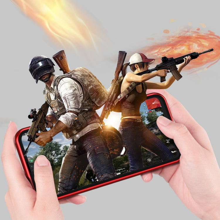 For iPhone 11 Ultra Slim Double Sides Magnetic Adsorption Angular Frame Tempered Glass Magnet Flip Case(Red) by buy2fix