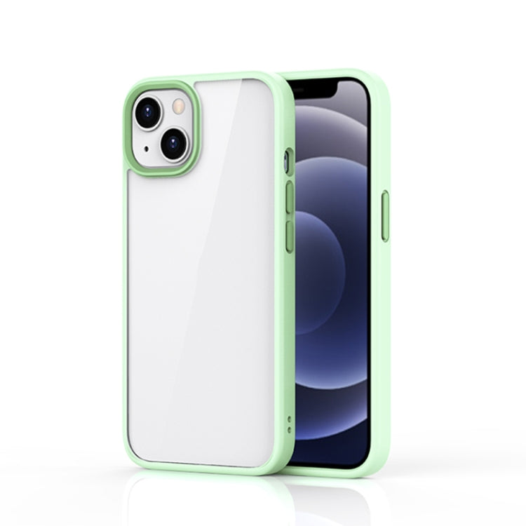 For iPhone 13 mini Ming Shield Hybrid Frosted Transparent PC + TPU Scratchproof Shockproof Case (Light Green) by buy2fix