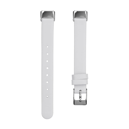 For Fitbit Luxe Leather Watch Band, Size:S(White) - Watch Bands by buy2fix | Online Shopping UK | buy2fix