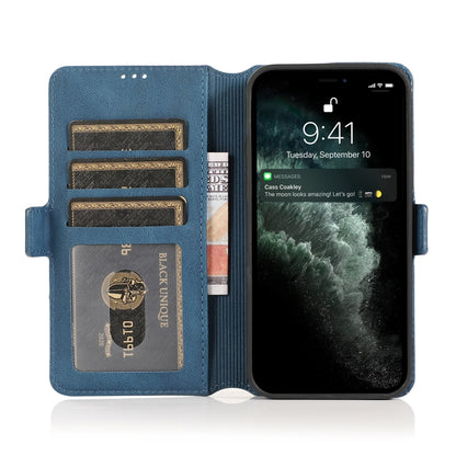 For iPhone 13 mini Retro Magnetic Closing Clasp Horizontal Flip Leather Case with Holder & Card Slots & Photo Frame & Wallet (Navy Blue) by buy2fix