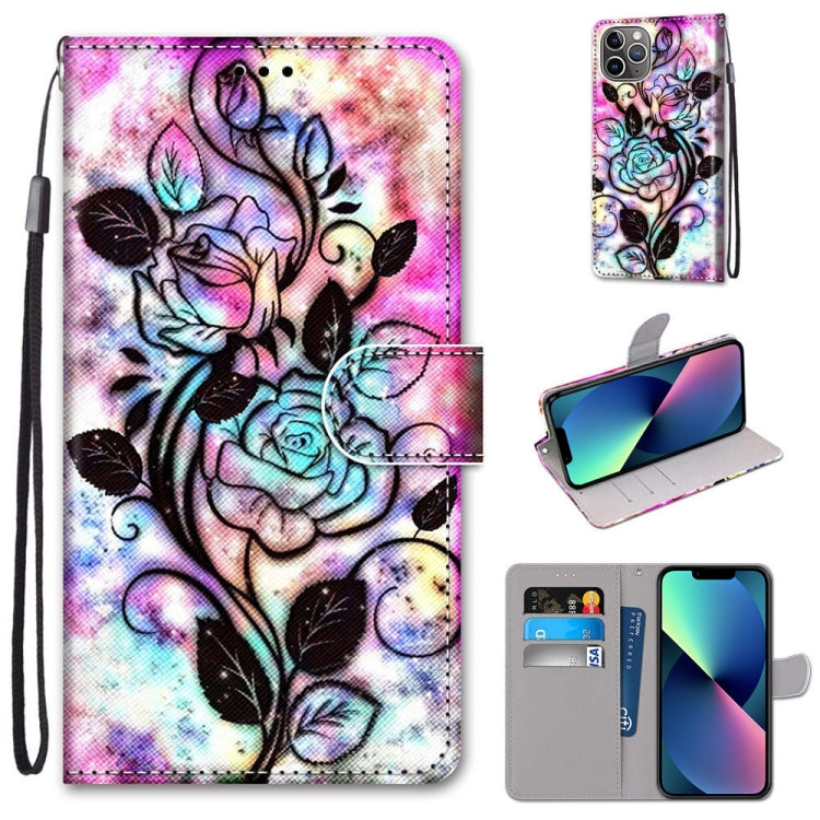 For iPhone 13 mini Coloured Drawing Cross Texture Horizontal Flip PU Leather Case with Holder & Card Slots & Wallet & Lanyard (Cat Becomes Tiger) by buy2fix