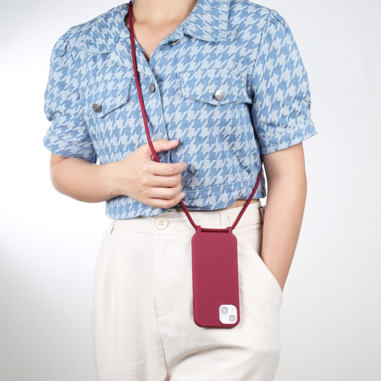 For iPhone 13 mini Candy Colors TPU Protective Case with Lanyard (Red) by buy2fix