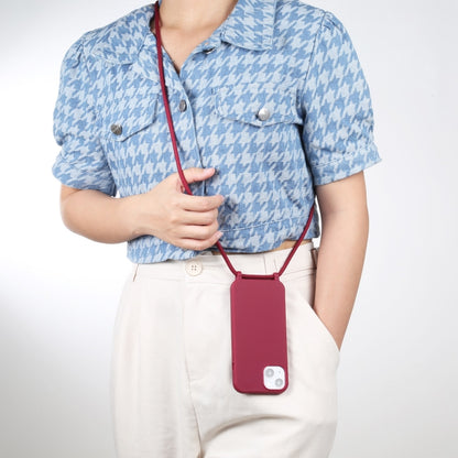 For iPhone 13 mini Candy Colors TPU Protective Case with Lanyard (Red) by buy2fix