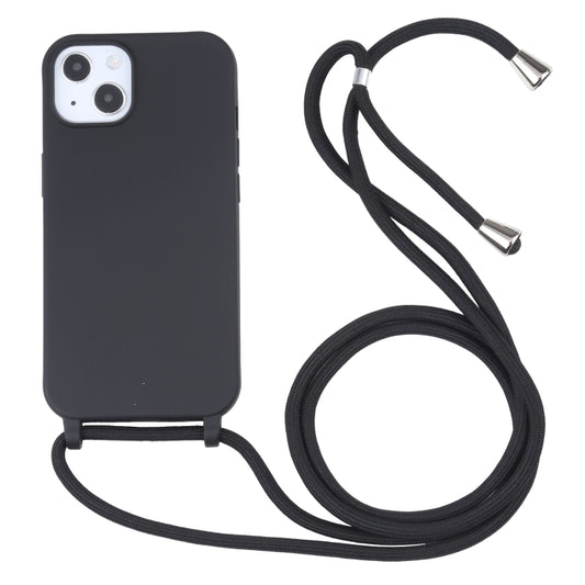 For iPhone 13 mini Candy Colors TPU Protective Case with Lanyard (Black) by buy2fix