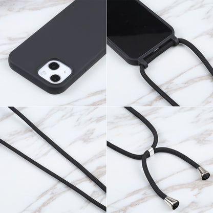 For iPhone 13 mini Candy Colors TPU Protective Case with Lanyard (Black) by buy2fix