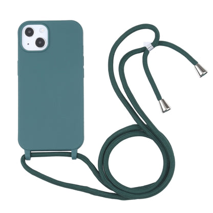 For iPhone 13 mini Candy Colors TPU Protective Case with Lanyard (Dark Green) by buy2fix