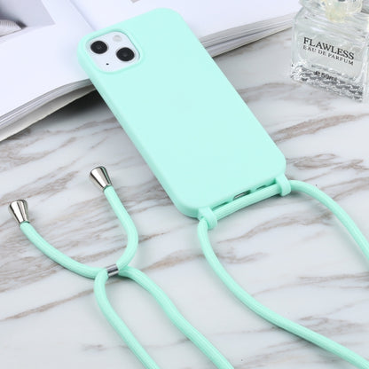 For iPhone 13 mini Candy Colors TPU Protective Case with Lanyard (Mint Green) by buy2fix