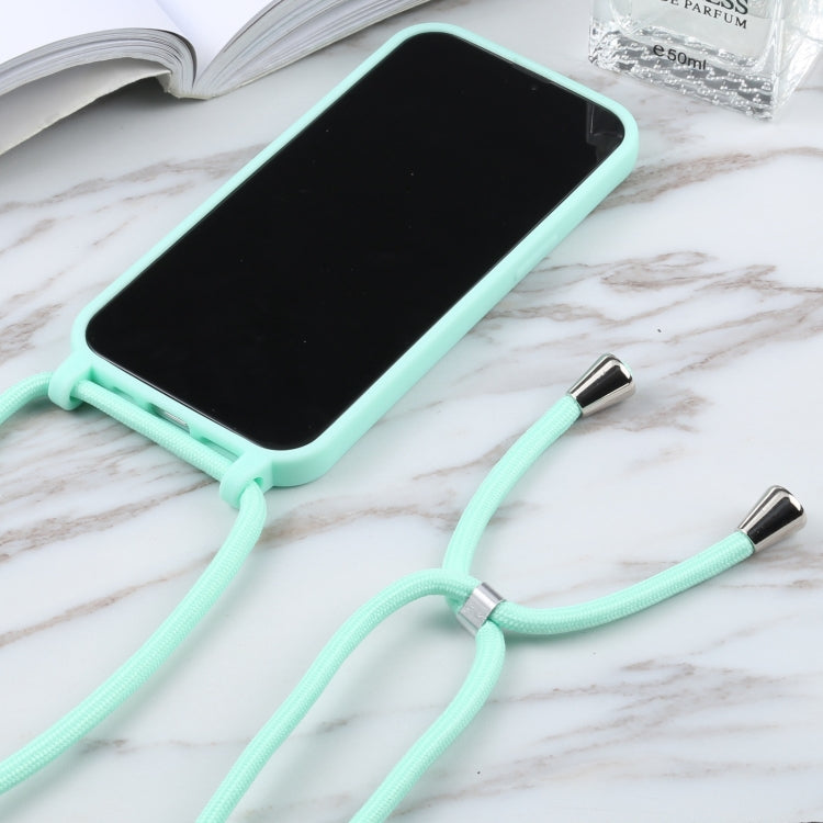 For iPhone 13 mini Candy Colors TPU Protective Case with Lanyard (Mint Green) by buy2fix