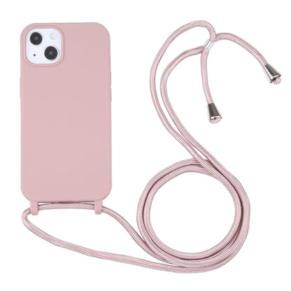 For iPhone 13 Pro Max Candy Colors TPU Protective Case with Lanyard (Rose Gold) by buy2fix