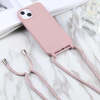For iPhone 13 Pro Max Candy Colors TPU Protective Case with Lanyard (Rose Gold) by buy2fix