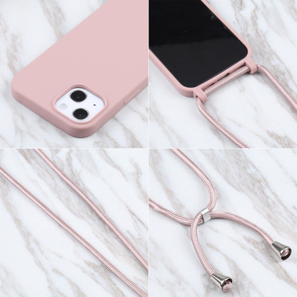 For iPhone 13 Pro Max Candy Colors TPU Protective Case with Lanyard (Rose Gold) by buy2fix