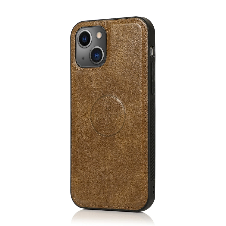 For iPhone 13 Strong Magnetic Detachable Horizontal Flip Leather Case with Card Slots & Wallet(Brown) - iPhone 13 Cases by buy2fix | Online Shopping UK | buy2fix
