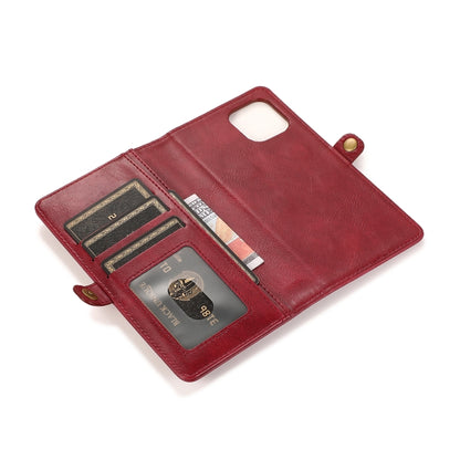 For iPhone 13 Strong Magnetic Detachable Horizontal Flip Leather Case with Card Slots & Wallet(Red) - iPhone 13 Cases by buy2fix | Online Shopping UK | buy2fix