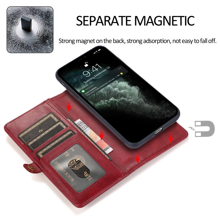 For iPhone 13 mini Strong Magnetic Detachable Horizontal Flip Leather Case with Card Slots & Wallet For  iPhone 13 Mini(Red) - iPhone 13 mini Cases by buy2fix | Online Shopping UK | buy2fix