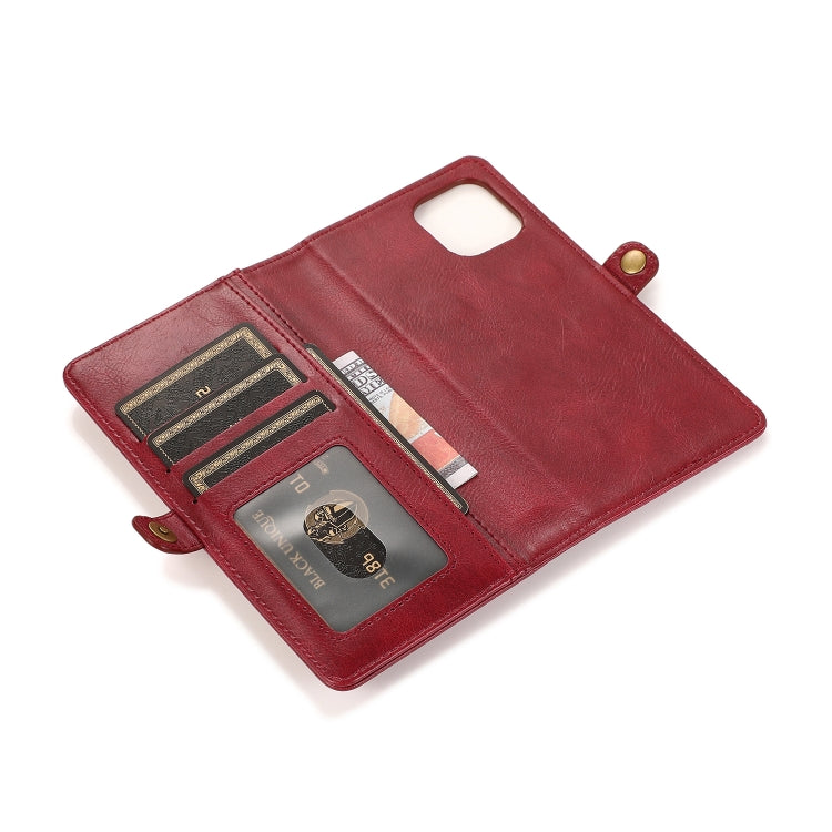 For iPhone 13 mini Strong Magnetic Detachable Horizontal Flip Leather Case with Card Slots & Wallet For  iPhone 13 Mini(Red) - iPhone 13 mini Cases by buy2fix | Online Shopping UK | buy2fix