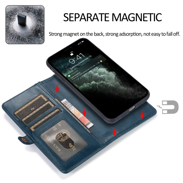 For iPhone 13 Pro Strong Magnetic Detachable Horizontal Flip Leather Case with Card Slots & Wallet (Blue) - iPhone 13 Pro Cases by buy2fix | Online Shopping UK | buy2fix