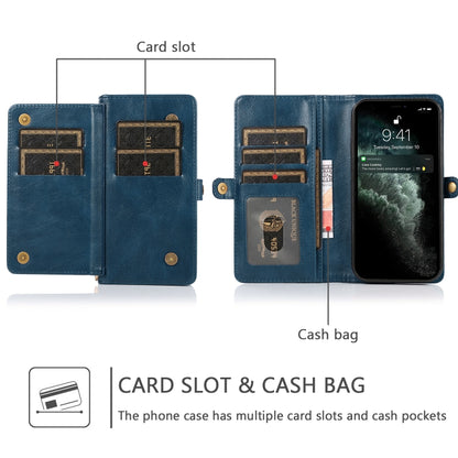 For iPhone 13 Pro Strong Magnetic Detachable Horizontal Flip Leather Case with Card Slots & Wallet (Blue) - iPhone 13 Pro Cases by buy2fix | Online Shopping UK | buy2fix