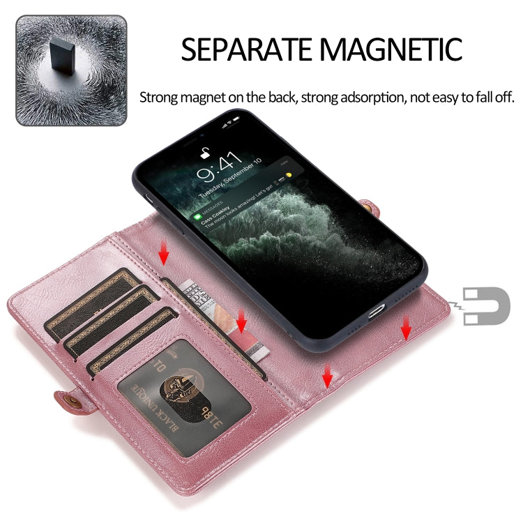 For iPhone 13 Pro Strong Magnetic Detachable Horizontal Flip Leather Case with Card Slots & Wallet (Rose Gold) - iPhone 13 Pro Cases by buy2fix | Online Shopping UK | buy2fix