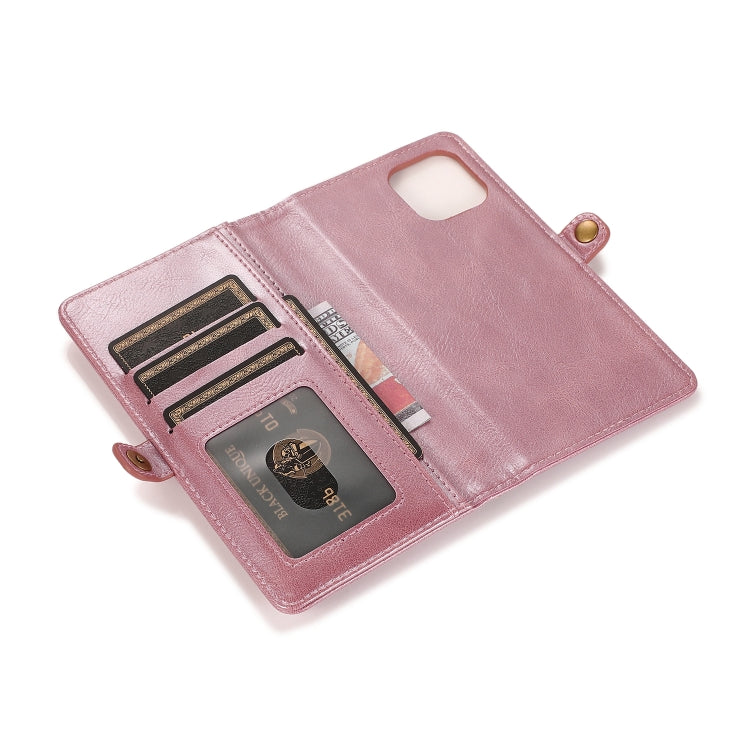 For iPhone 13 Pro Strong Magnetic Detachable Horizontal Flip Leather Case with Card Slots & Wallet (Rose Gold) - iPhone 13 Pro Cases by buy2fix | Online Shopping UK | buy2fix