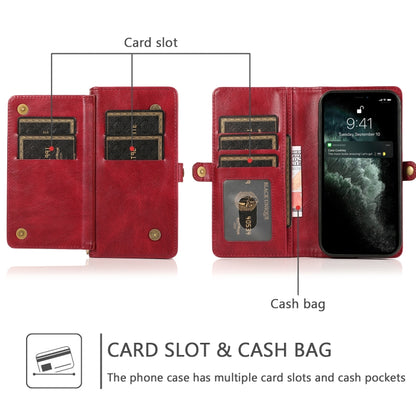 For iPhone 13 Pro Max Strong Magnetic Detachable Horizontal Flip Leather Case with Card Slots & Wallet (Red) - iPhone 13 Pro Max Cases by buy2fix | Online Shopping UK | buy2fix