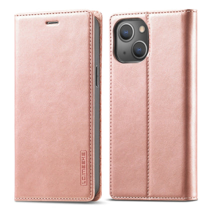 For iPhone 13 mini LC.IMEEKE Strong Magnetic PU + Matte TPU Horizontal Flip Leather Case with Holder & Card Slots & Wallet (Rose Gold) - iPhone 13 mini Cases by LC.IMEEKE | Online Shopping UK | buy2fix