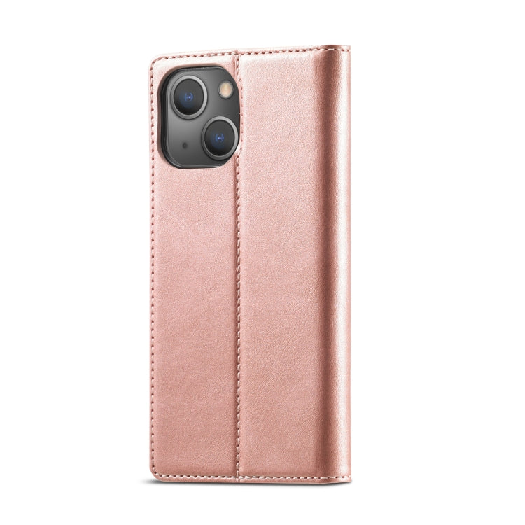For iPhone 13 mini LC.IMEEKE Strong Magnetic PU + Matte TPU Horizontal Flip Leather Case with Holder & Card Slots & Wallet (Rose Gold) - iPhone 13 mini Cases by LC.IMEEKE | Online Shopping UK | buy2fix