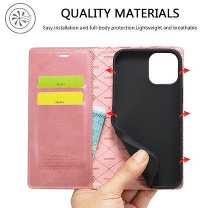 For iPhone 13 mini LC.IMEEKE Strong Magnetic PU + Matte TPU Horizontal Flip Leather Case with Holder & Card Slots & Wallet (Rose Gold) - iPhone 13 mini Cases by LC.IMEEKE | Online Shopping UK | buy2fix