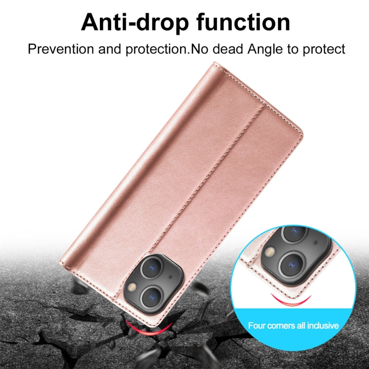 For iPhone 13 mini LC.IMEEKE Strong Magnetic PU + Matte TPU Horizontal Flip Leather Case with Holder & Card Slots & Wallet (Rose Gold) - iPhone 13 mini Cases by LC.IMEEKE | Online Shopping UK | buy2fix