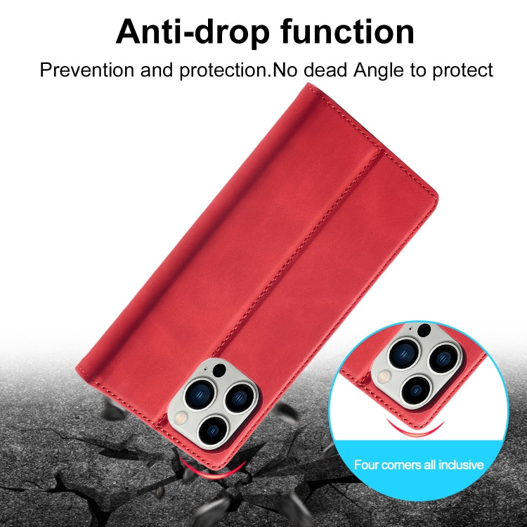 For iPhone 13 Pro LC.IMEEKE Strong Magnetic PU + Matte TPU Horizontal Flip Leather Case with Holder & Card Slots & Wallet(Red) - iPhone 13 Pro Cases by LC.IMEEKE | Online Shopping UK | buy2fix