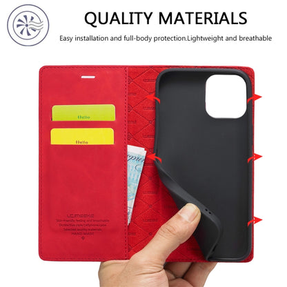For iPhone 13 Pro Max LC.IMEEKE Strong Magnetic PU + Matte TPU Horizontal Flip Leather Case with Holder & Card Slots & Wallet (Red) - iPhone 13 Pro Max Cases by LC.IMEEKE | Online Shopping UK | buy2fix