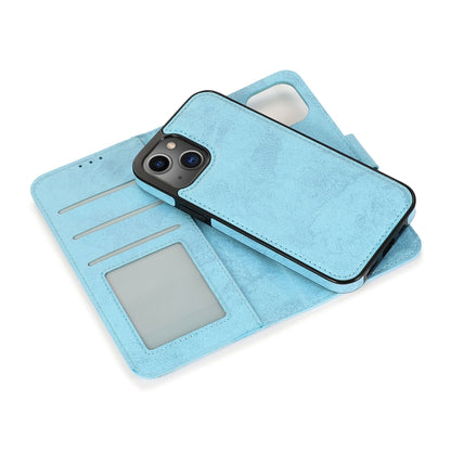 For iPhone 13 mini Retro 2 in 1 Detachable Horizontal Flip Leather Case with Card Slots & Wallet For iPhone 13 Mini(Blue) by buy2fix