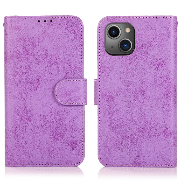 For iPhone 13 mini Retro 2 in 1 Detachable Horizontal Flip Leather Case with Card Slots & Wallet For iPhone 13 Mini(Purple) by buy2fix