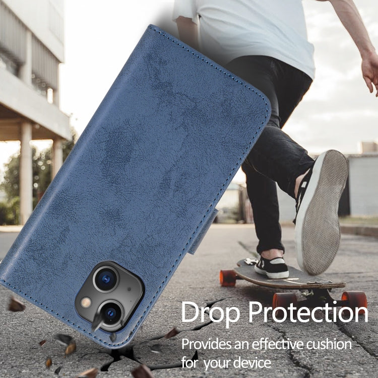 For iPhone 13 mini Retro 2 in 1 Detachable Horizontal Flip Leather Case with Card Slots & Wallet For iPhone 13 Mini(Dark Blue) by buy2fix