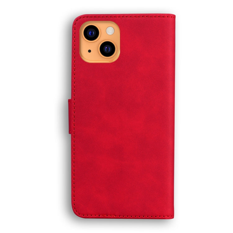 For iPhone 13 mini Skin Feel Pure Color Horizontal Flip Leather Case with Holder & Card Slots & Wallet (Red) by buy2fix