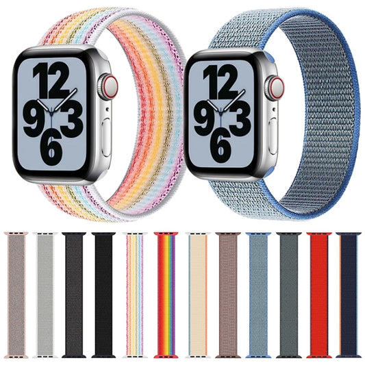 Single Lap Nylon Watch Band, Size: XS 135mm For Apple Watch Ultra 49mm&Watch Ultra 2 49mm / Series 9&8&7 45mm / SE 3&SE 2&6&SE&5&4 44mm / 3&2&1 42mm(Seashell) by buy2fix