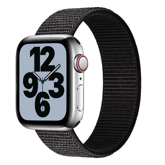Single Lap Nylon Watch Band, Size: M 155mm For Apple Watch Ultra 49mm&Watch Ultra 2 49mm / Series 9&8&7 45mm / SE 3&SE 2&6&SE&5&4 44mm / 3&2&1 42mm(Black) by buy2fix