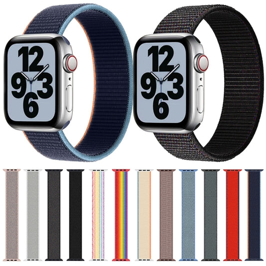Single Lap Nylon Watch Band, Size: L 165mm For Apple Watch Ultra 49mm&Watch Ultra 2 49mm / Series 9&8&7 45mm / SE 3&SE 2&6&SE&5&4 44mm / 3&2&1 42mm(Dark Navy Blue) by buy2fix