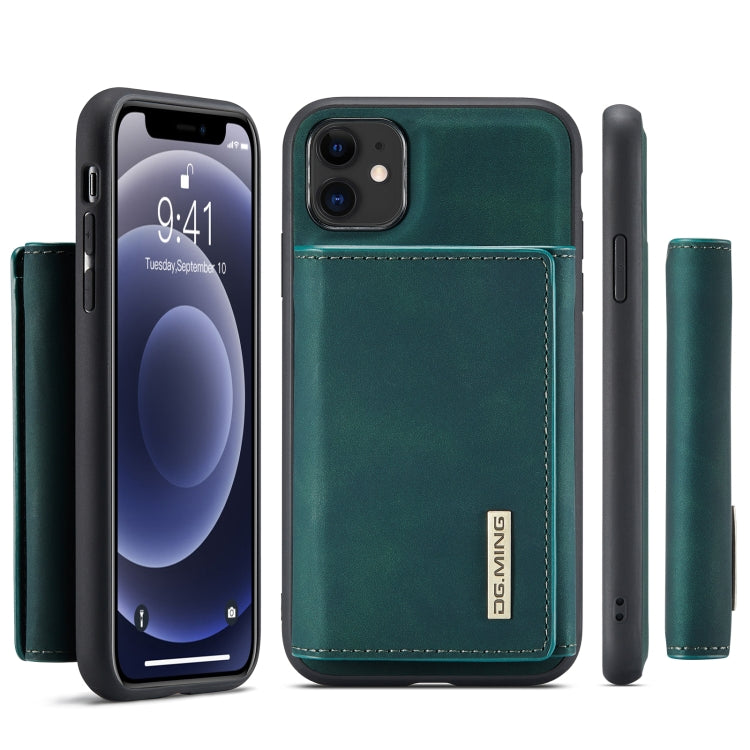 DG.MING M1 Series 3-Fold Multi Card Wallet  Back Cover Shockproof Case with Holder Function For iPhone 11(Green) - iPhone 11 Cases by DG.MING | Online Shopping UK | buy2fix