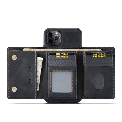 DG.MING M1 Series 3-Fold Multi Card Wallet  Back Cover Shockproof Case with Holder Function For iPhone 11 Pro(Black) - iPhone 11 Pro Cases by DG.MING | Online Shopping UK | buy2fix