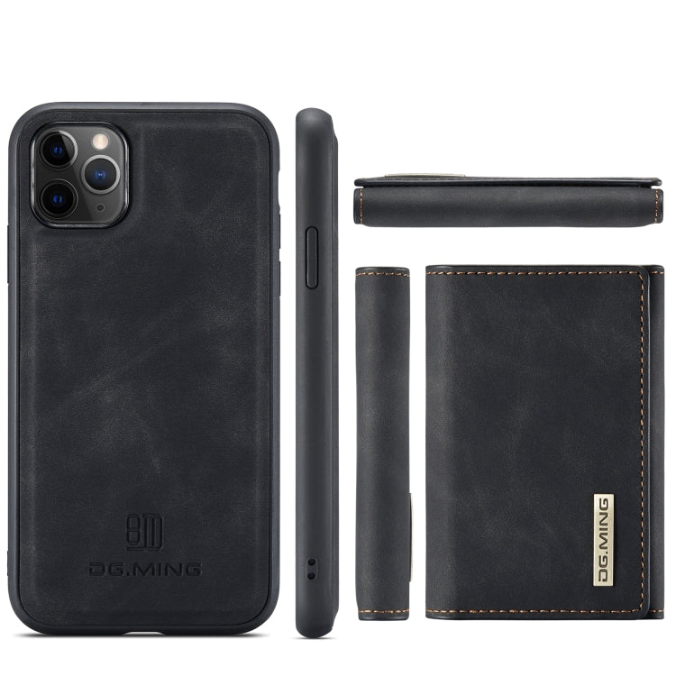 DG.MING M1 Series 3-Fold Multi Card Wallet  Back Cover Shockproof Case with Holder Function For iPhone 11 Pro(Black) - iPhone 11 Pro Cases by DG.MING | Online Shopping UK | buy2fix