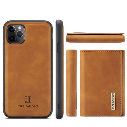 DG.MING M1 Series 3-Fold Multi Card Wallet  Back Cover Shockproof Case with Holder Function For iPhone 11 Pro(Brown) - iPhone 11 Pro Cases by DG.MING | Online Shopping UK | buy2fix