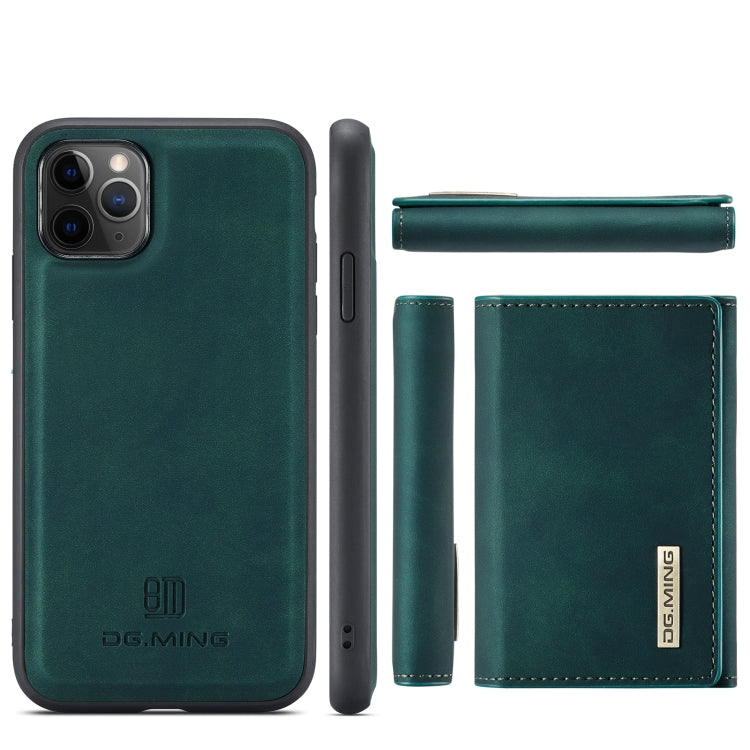 DG.MING M1 Series 3-Fold Multi Card Wallet  Back Cover Shockproof Case with Holder Function For iPhone 11 Pro(Green) - iPhone 11 Pro Cases by DG.MING | Online Shopping UK | buy2fix