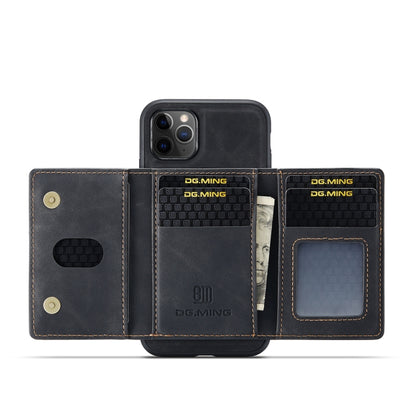 DG.MING M2 Series 3-Fold Multi Card Bag Back Cover Shockproof Case with Wallet & Holder Function For iPhone 11 Pro(Black) - iPhone 11 Pro Cases by DG.MING | Online Shopping UK | buy2fix