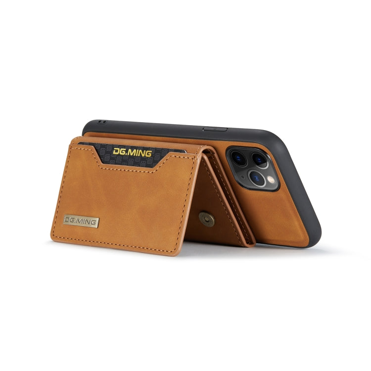 DG.MING M2 Series 3-Fold Multi Card Bag Back Cover Shockproof Case with Wallet & Holder Function For iPhone 11 Pro(Brown) - iPhone 11 Pro Cases by DG.MING | Online Shopping UK | buy2fix