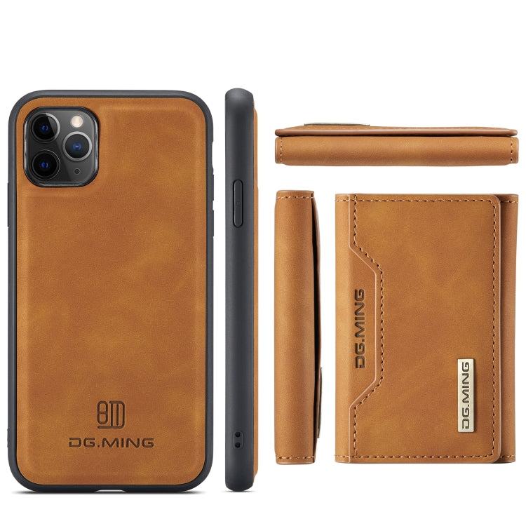 DG.MING M2 Series 3-Fold Multi Card Bag Back Cover Shockproof Case with Wallet & Holder Function For iPhone 11 Pro(Brown) - iPhone 11 Pro Cases by DG.MING | Online Shopping UK | buy2fix