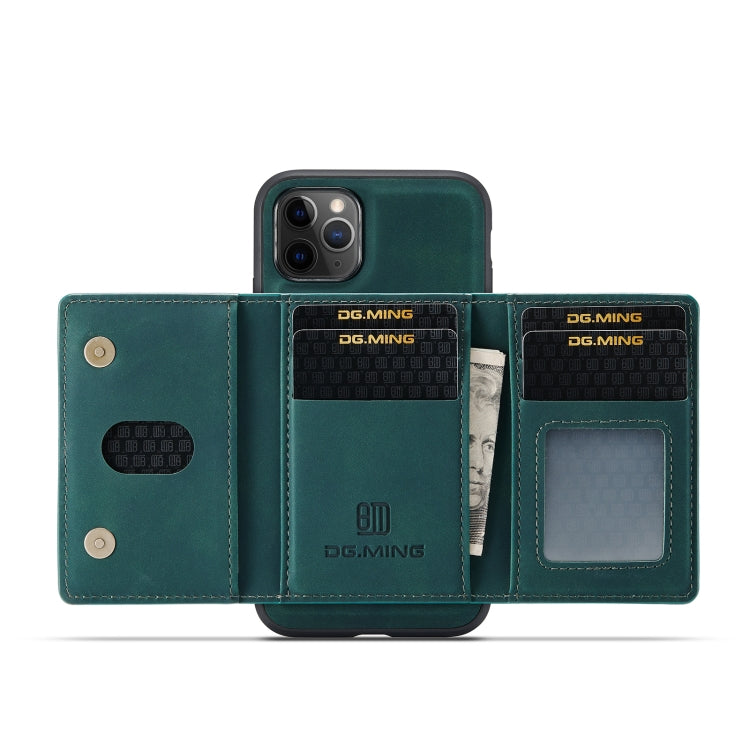 DG.MING M2 Series 3-Fold Multi Card Bag Back Cover Shockproof Case with Wallet & Holder Function For iPhone 11 Pro(Green) - iPhone 11 Pro Cases by DG.MING | Online Shopping UK | buy2fix